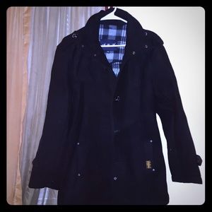 Wool peacoat with plaid interior (SOLD)